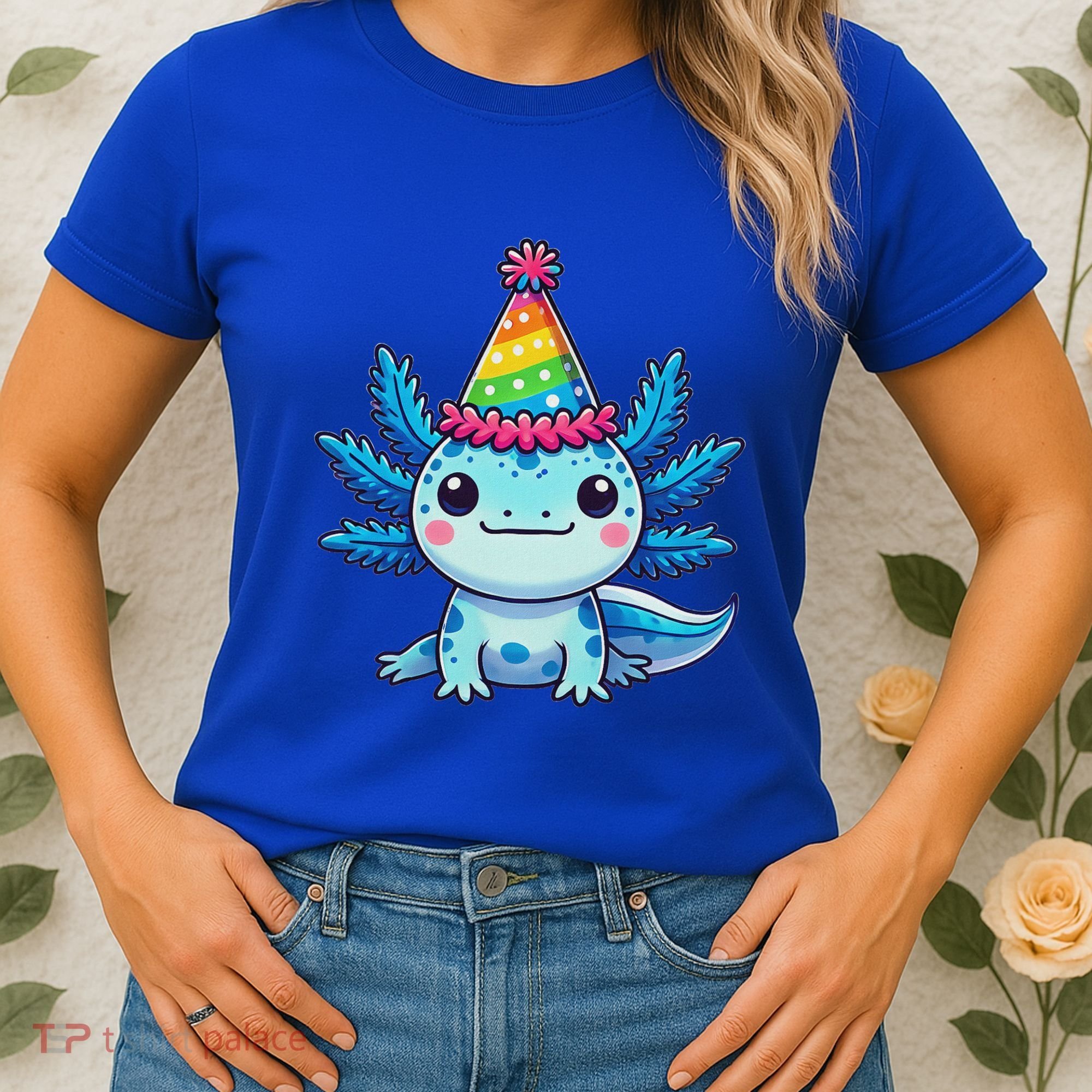 Anime Kawaii Axolotl Birthday Party Hat Women's T-Shirt
