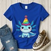 Anime Kawaii Axolotl Birthday Party Hat Women's T-Shirt thumb 3