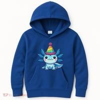 Anime Kawaii Axolotl Birthday Party Hat Kids Hoodie thumb 0
