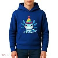 Anime Kawaii Axolotl Birthday Party Hat Kids Hoodie thumb 4