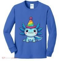 Anime Kawaii Axolotl Birthday Party Hat Kids Long Sleeve Shirt thumb 0