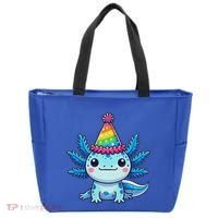 Anime Kawaii Axolotl Birthday Party Hat Tote Bag thumb 0