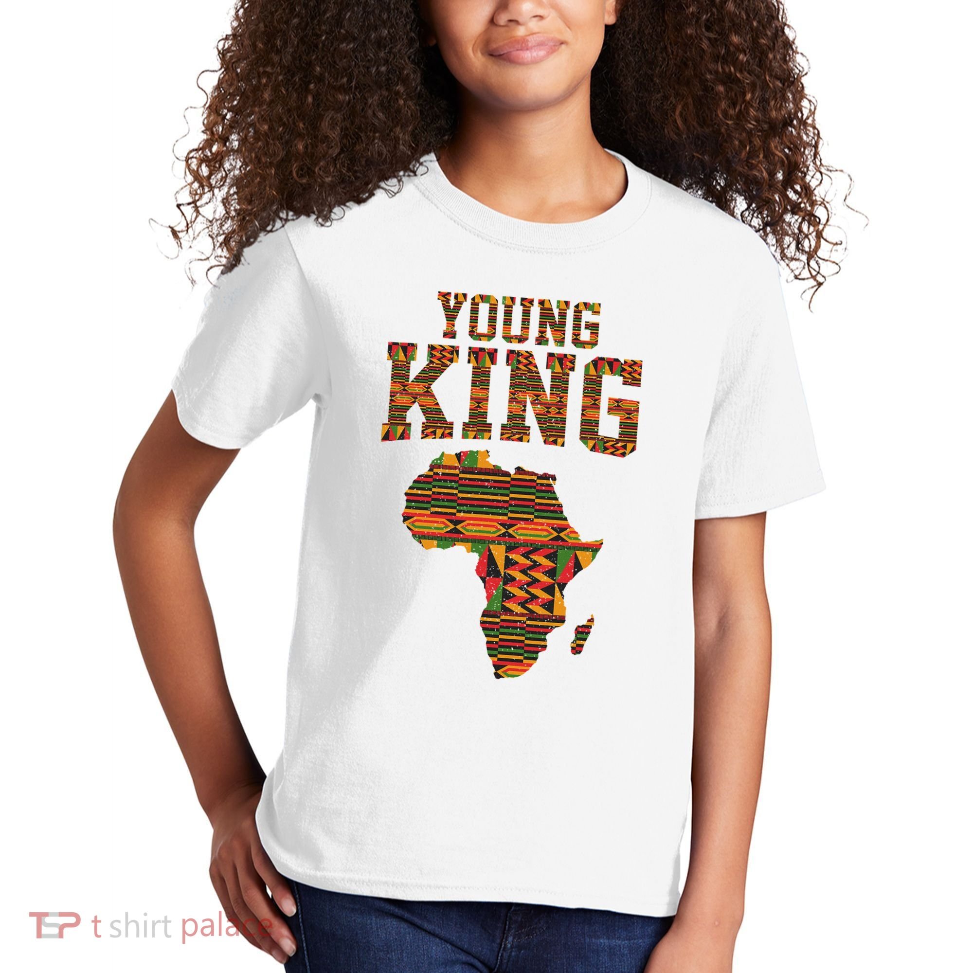 African King Art Kente Cloth African Print Kids T-Shirt