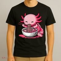 Anime Kawaii Axolotl Eating Ramen Noodles Gift T-Shirt thumb 3