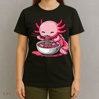 Anime Kawaii Axolotl Eating Ramen Noodles Gift T-Shirt thumb 4