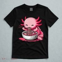 Anime Kawaii Axolotl Eating Ramen Noodles Gift T-Shirt thumb 5