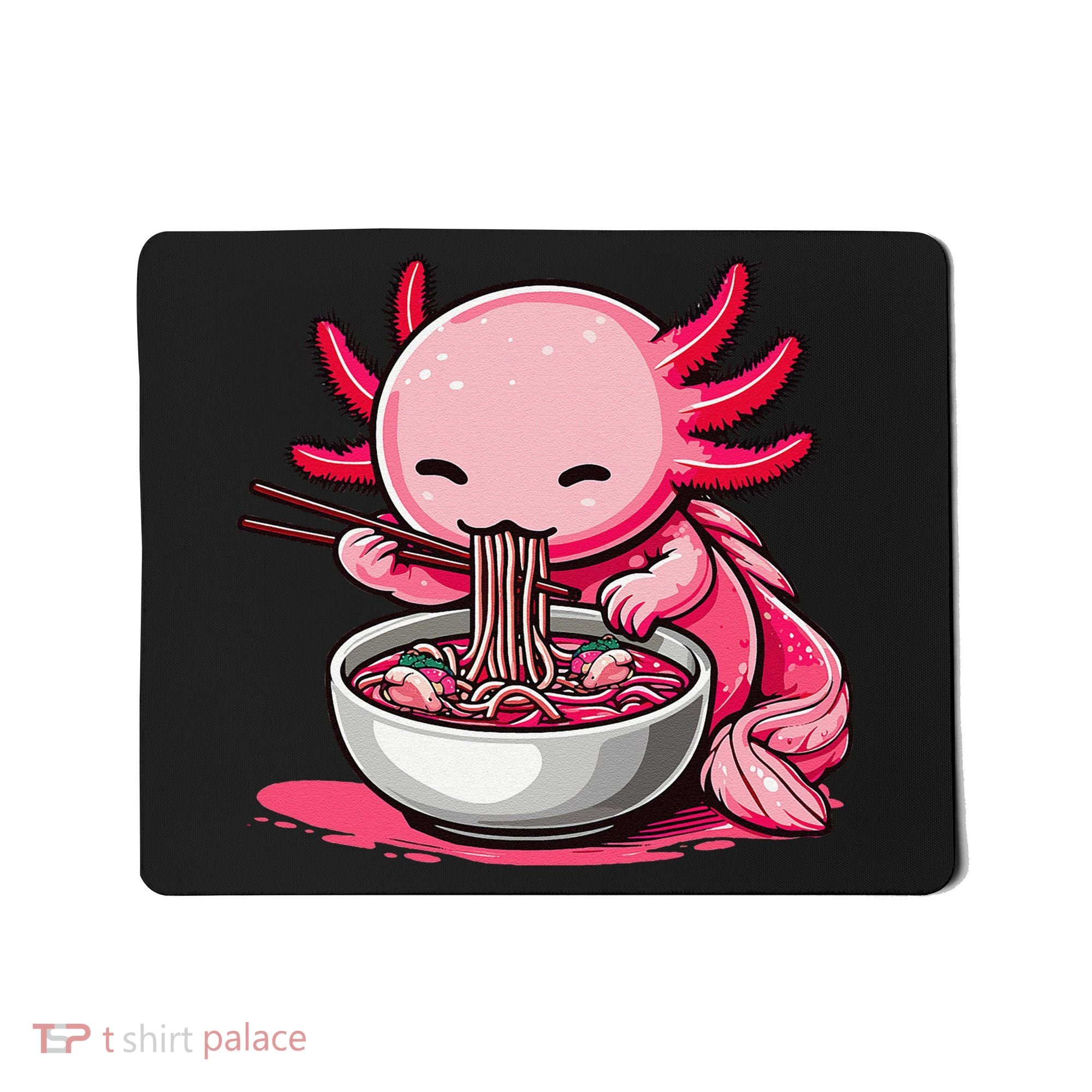 Anime Kawaii Axolotl Eating Ramen Noodles Gift Mousepad