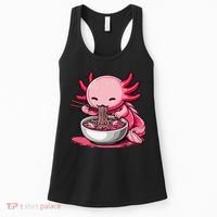 Anime Kawaii Axolotl Eating Ramen Noodles Gift Women's Tank Top thumb 0