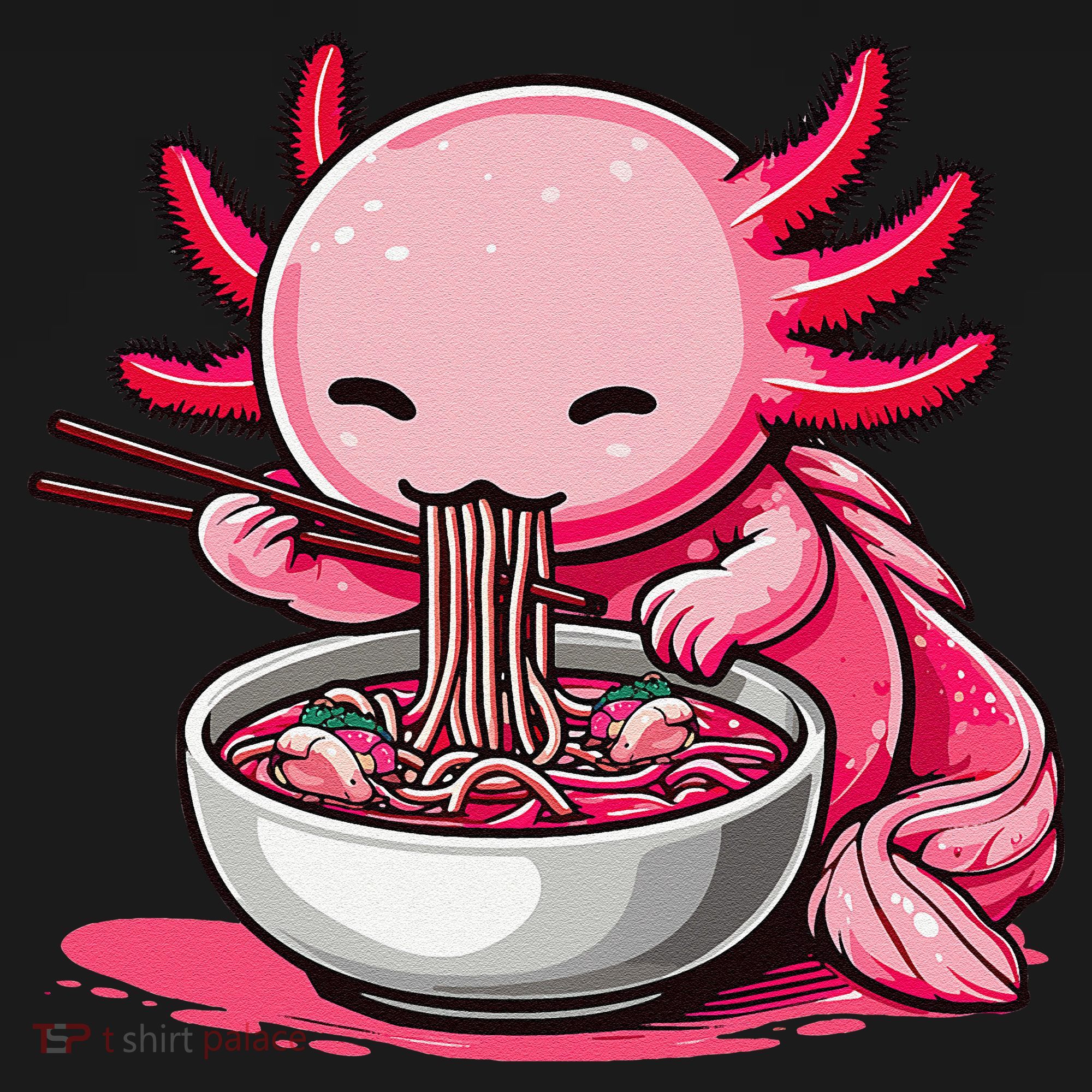 Anime Kawaii Axolotl Eating Ramen Noodles Gift Women's Tank Top