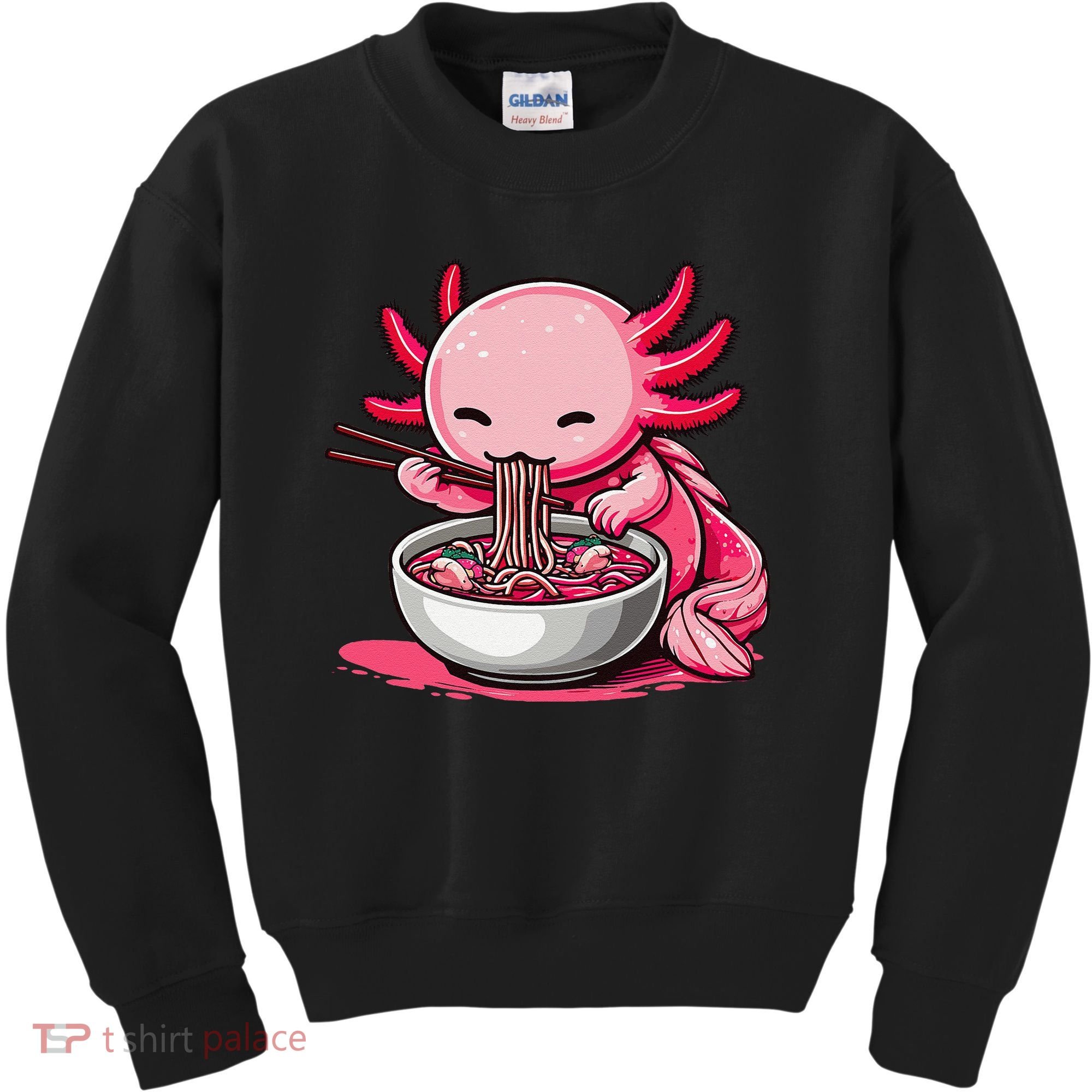 Anime Kawaii Axolotl Eating Ramen Noodles Gift Kids Sweatshirt