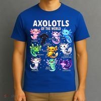 Axolotl Kawaii Axolotls Of The World Axolotl Animals T-Shirt thumb 3