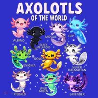 Axolotl Kawaii Axolotls Of The World Axolotl Animals T-Shirt thumb 7