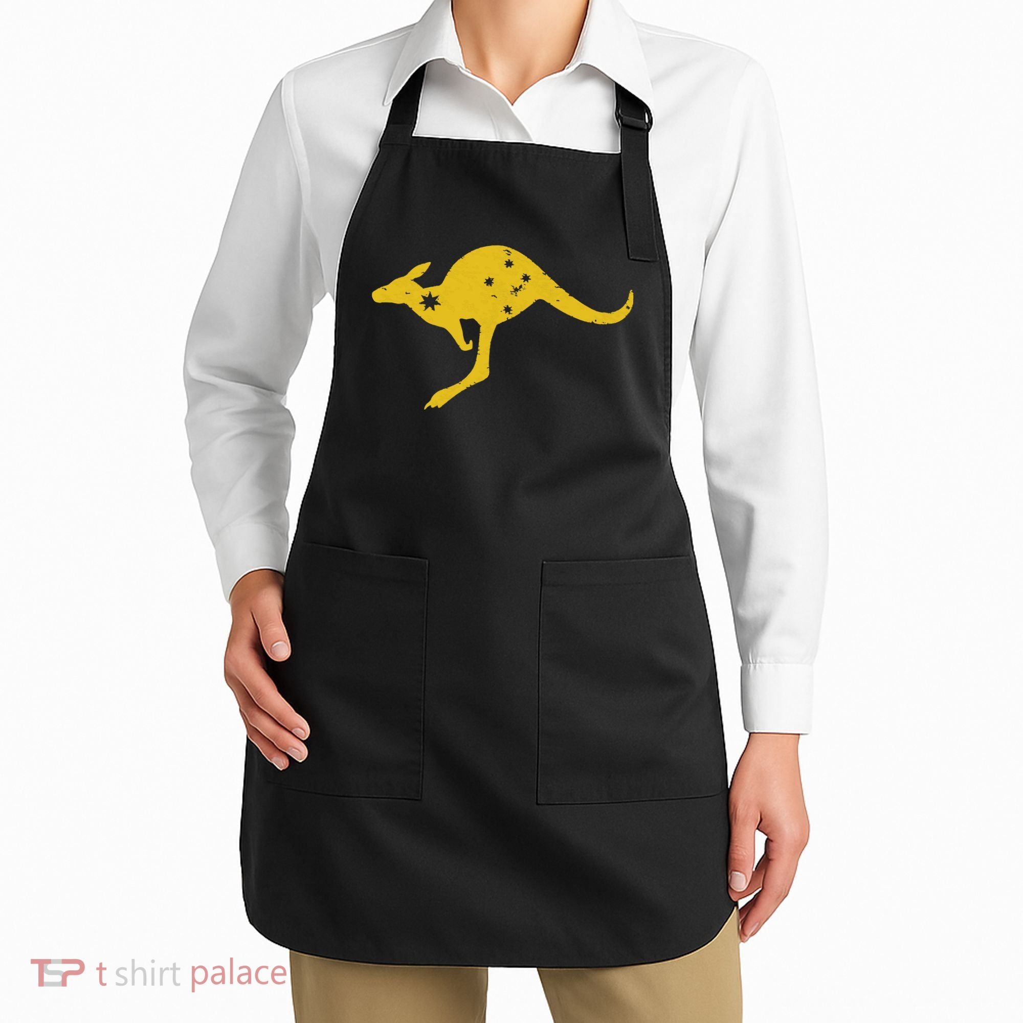 AUSTRALIA KANGAROO AUSSIE ROO FLAG ROUNDEL SPORTS MILITARY Apron