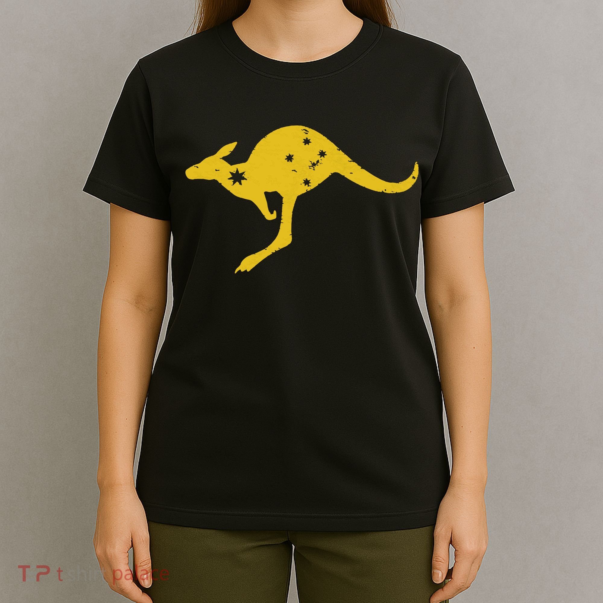 AUSTRALIA KANGAROO AUSSIE ROO FLAG ROUNDEL SPORTS MILITARY T-Shirt
