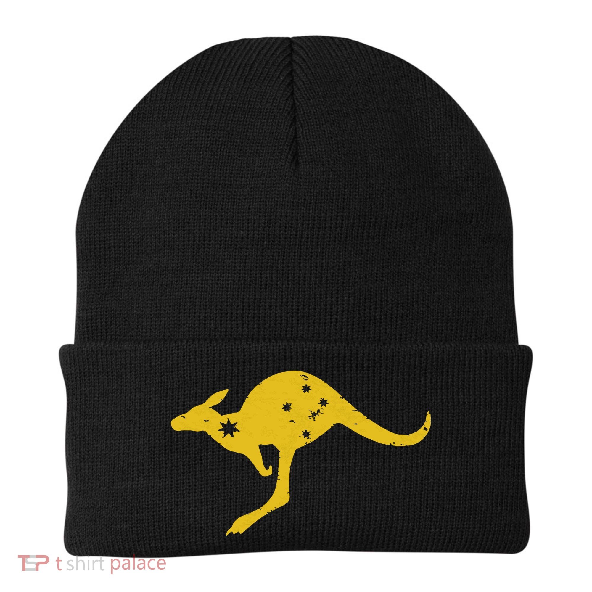 AUSTRALIA KANGAROO AUSSIE ROO FLAG ROUNDEL SPORTS MILITARY Beanie