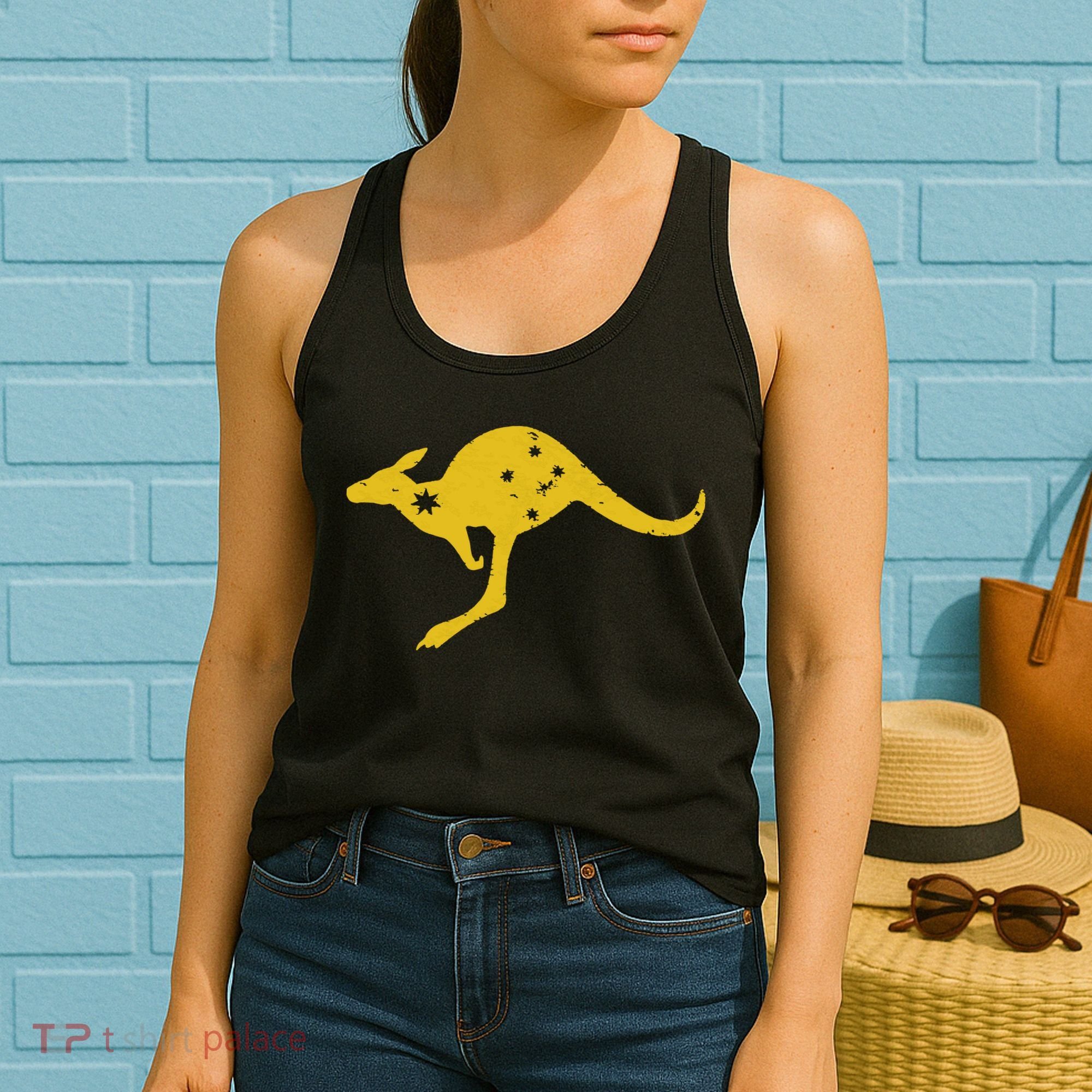 AUSTRALIA KANGAROO AUSSIE ROO FLAG ROUNDEL SPORTS MILITARY Women's Tank Top