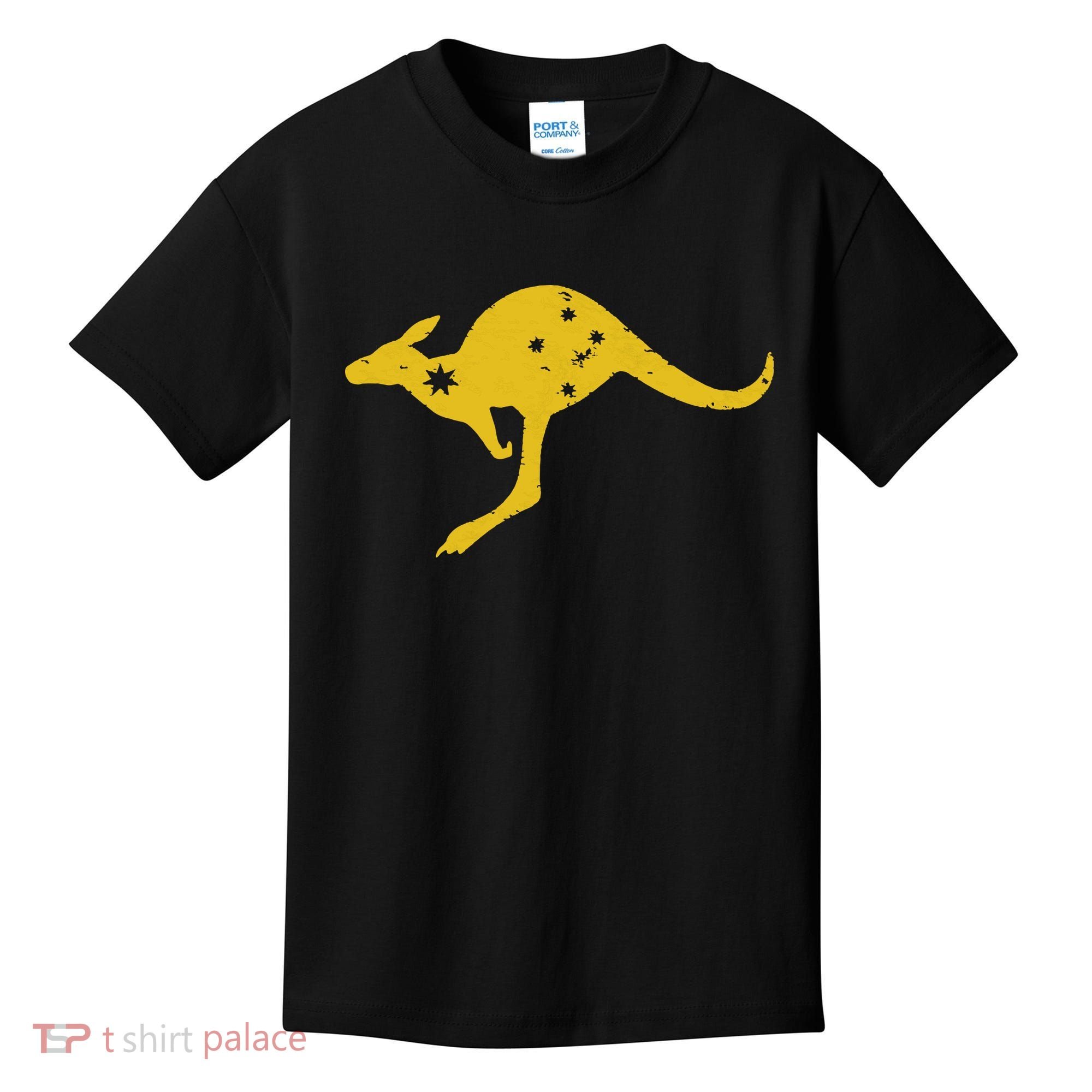 AUSTRALIA KANGAROO AUSSIE ROO FLAG ROUNDEL SPORTS MILITARY Kids T-Shirt