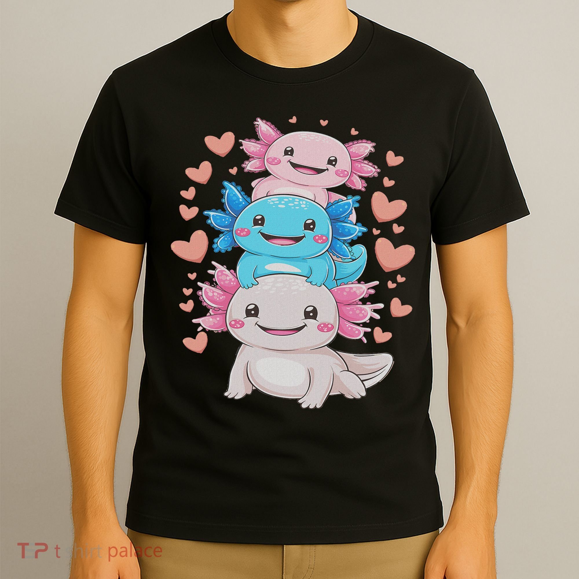 Axolotl Kawaii Anime Cute Axolotls T-Shirt