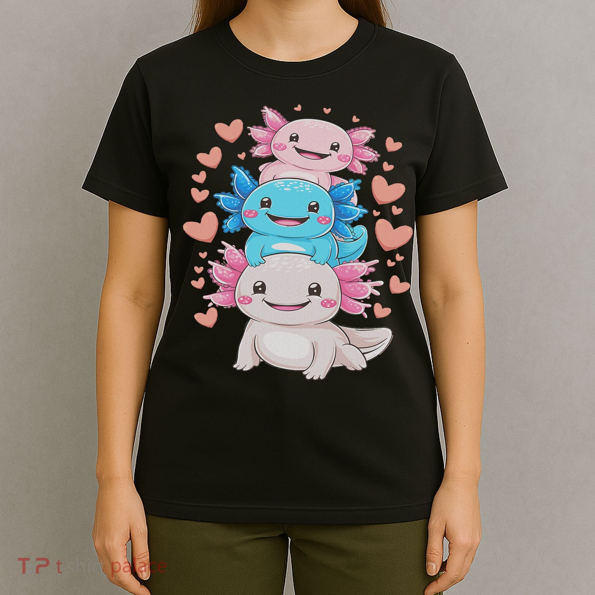 Axolotl Kawaii Anime Cute Axolotls T-Shirt