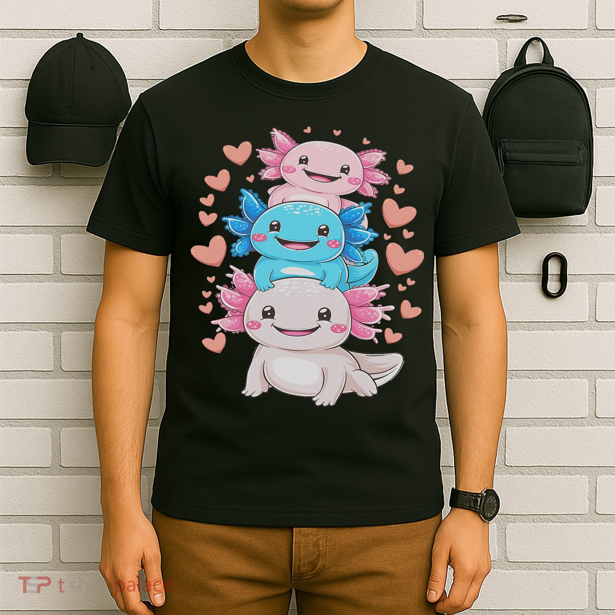Axolotl Kawaii Anime Cute Axolotls T-Shirt