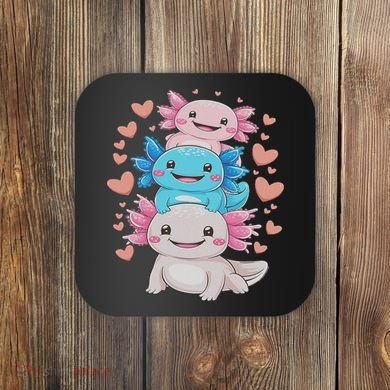 Axolotl Kawaii Anime Cute Axolotls Coaster