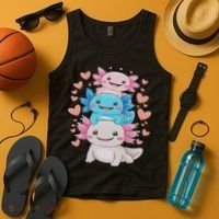 Axolotl Kawaii Anime Cute Axolotls Tank Top thumb 4