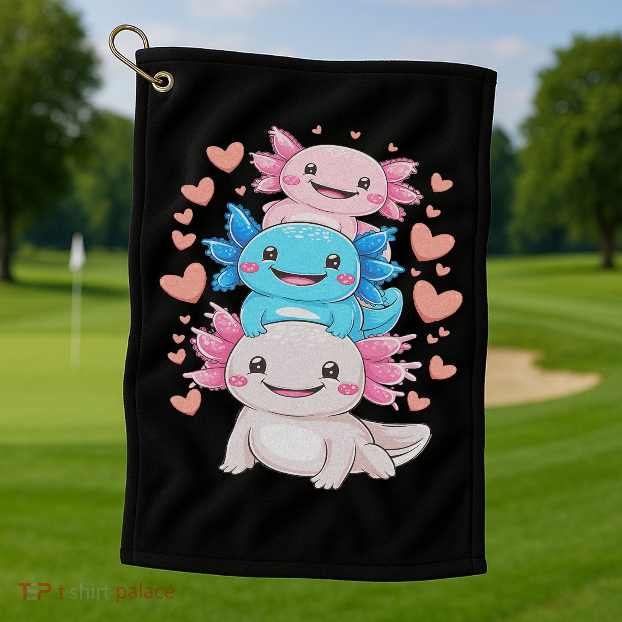 Axolotl Kawaii Anime Cute Axolotls Golf Towel