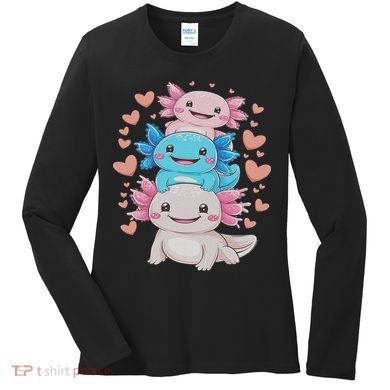 Axolotl Kawaii Anime Cute Axolotls Women's Long Sleeve Shirt