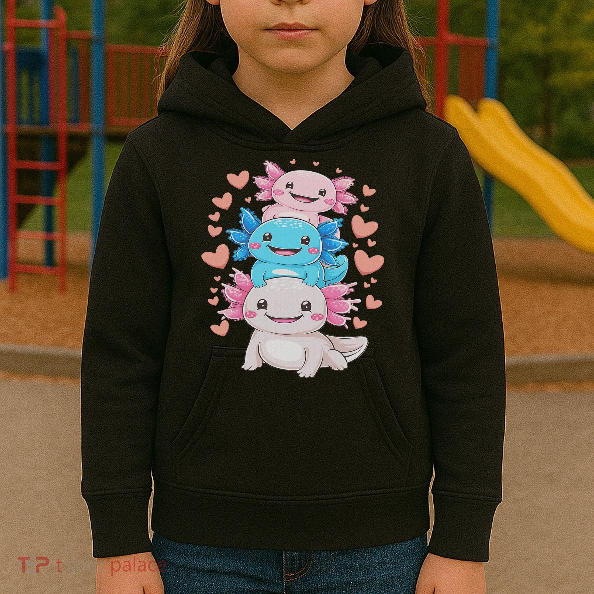Axolotl Kawaii Anime Cute Axolotls Kids Hoodie