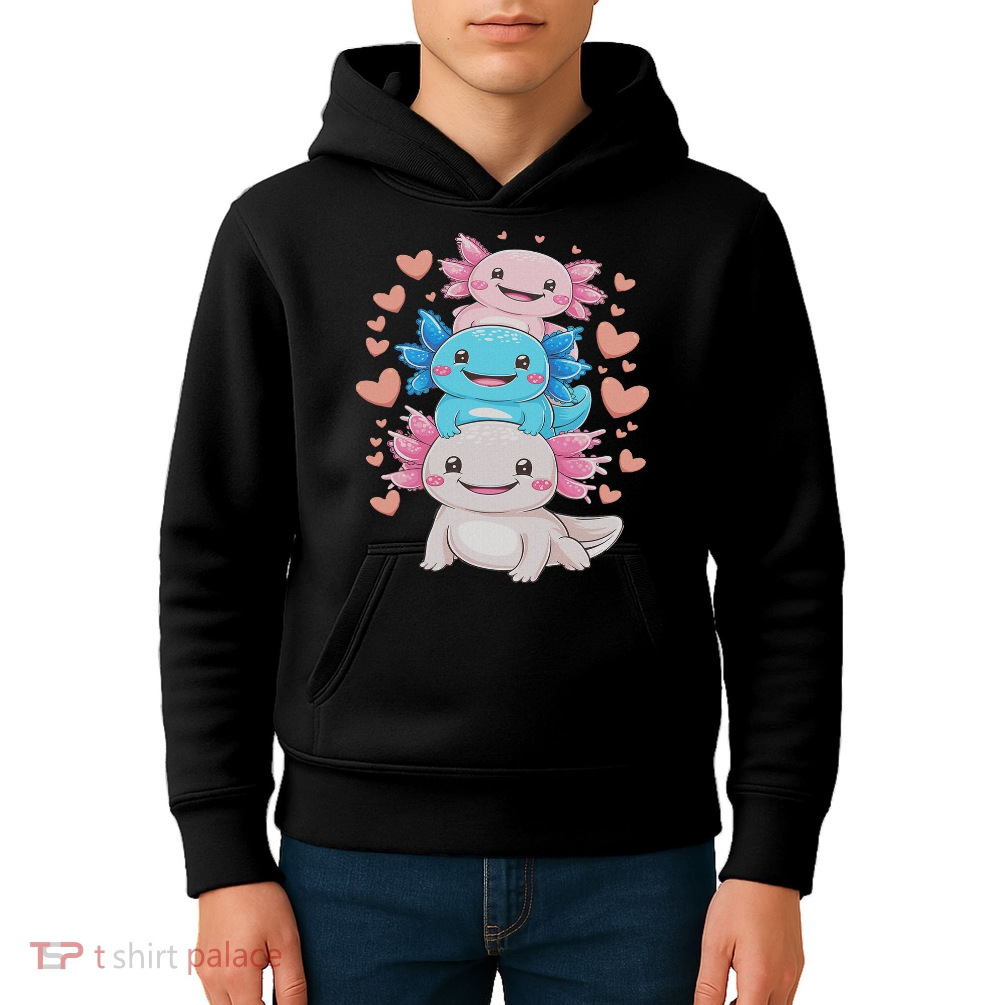 Axolotl Kawaii Anime Cute Axolotls Kids Hoodie