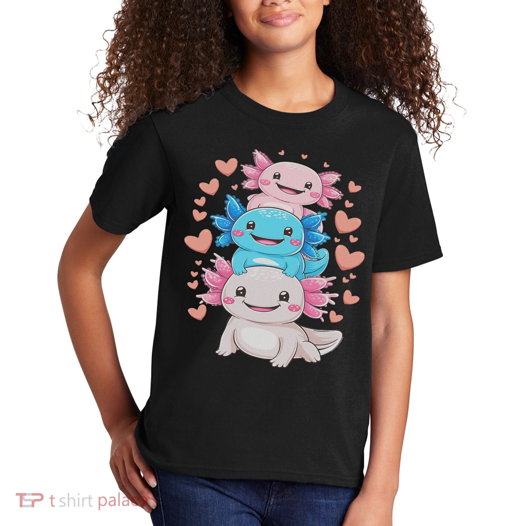 Axolotl Kawaii Anime Cute Axolotls Kids T-Shirt