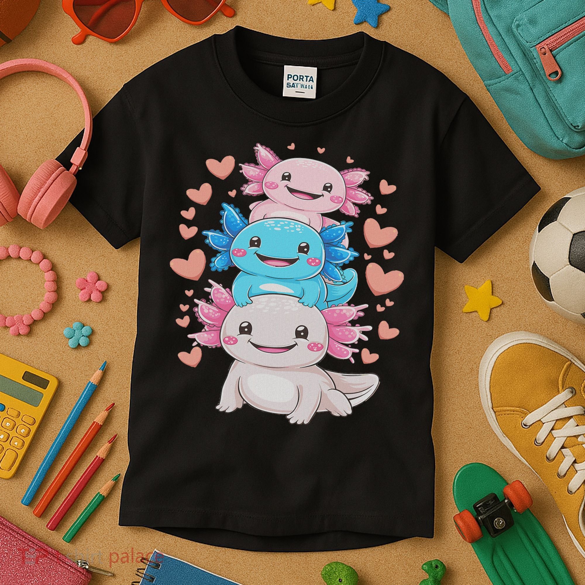 Axolotl Kawaii Anime Cute Axolotls Kids T-Shirt