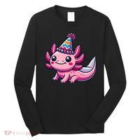 Anime Kawaii Axolotl Birthday Party Hat Long Sleeve Shirt thumb 0