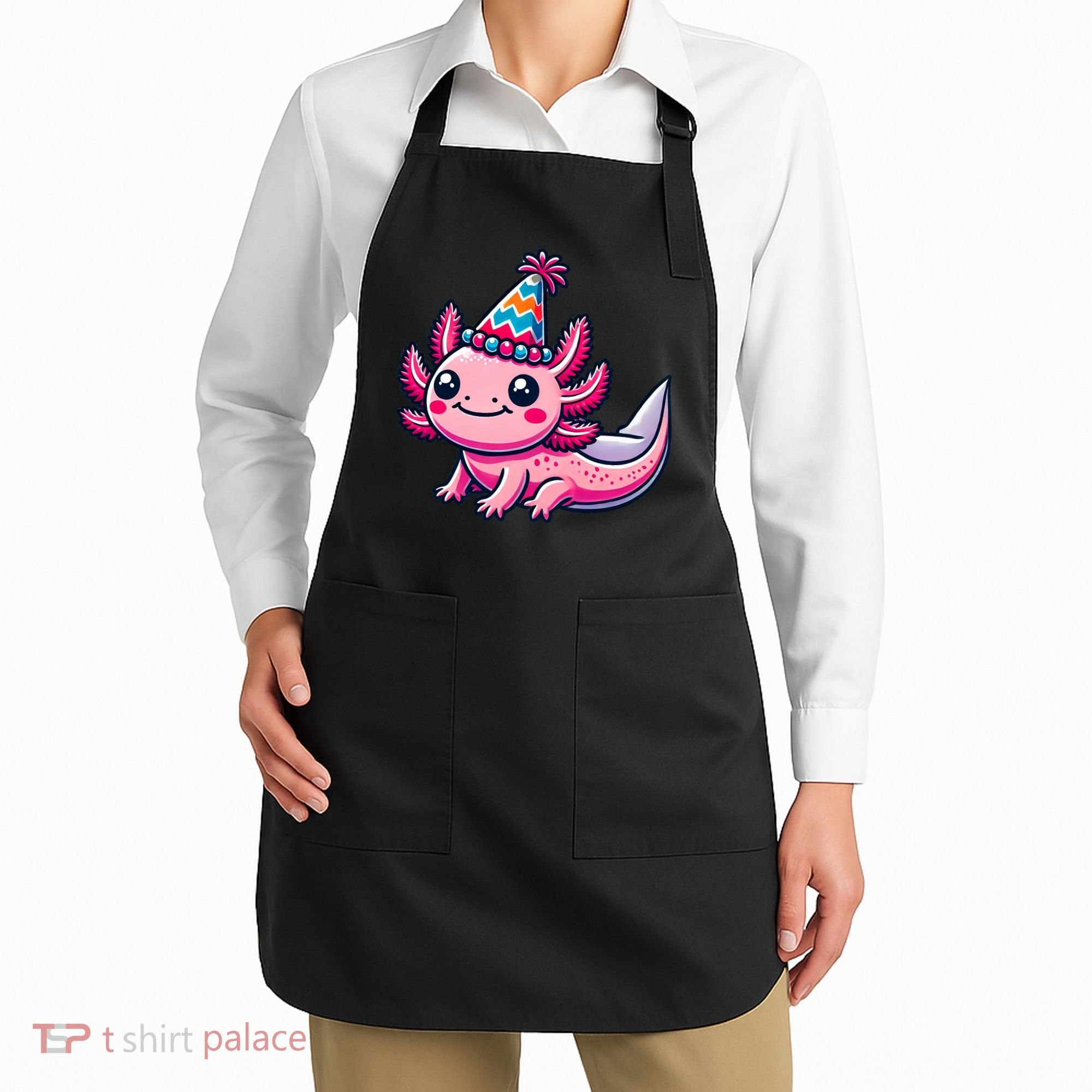 Anime Kawaii Axolotl Birthday Party Hat Apron