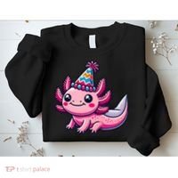 Anime Kawaii Axolotl Birthday Party Hat Sweatshirt thumb 2