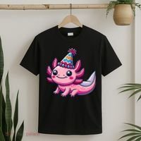 Anime Kawaii Axolotl Birthday Party Hat T-Shirt thumb 2