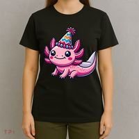 Anime Kawaii Axolotl Birthday Party Hat T-Shirt thumb 4