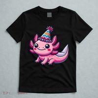 Anime Kawaii Axolotl Birthday Party Hat T-Shirt thumb 5