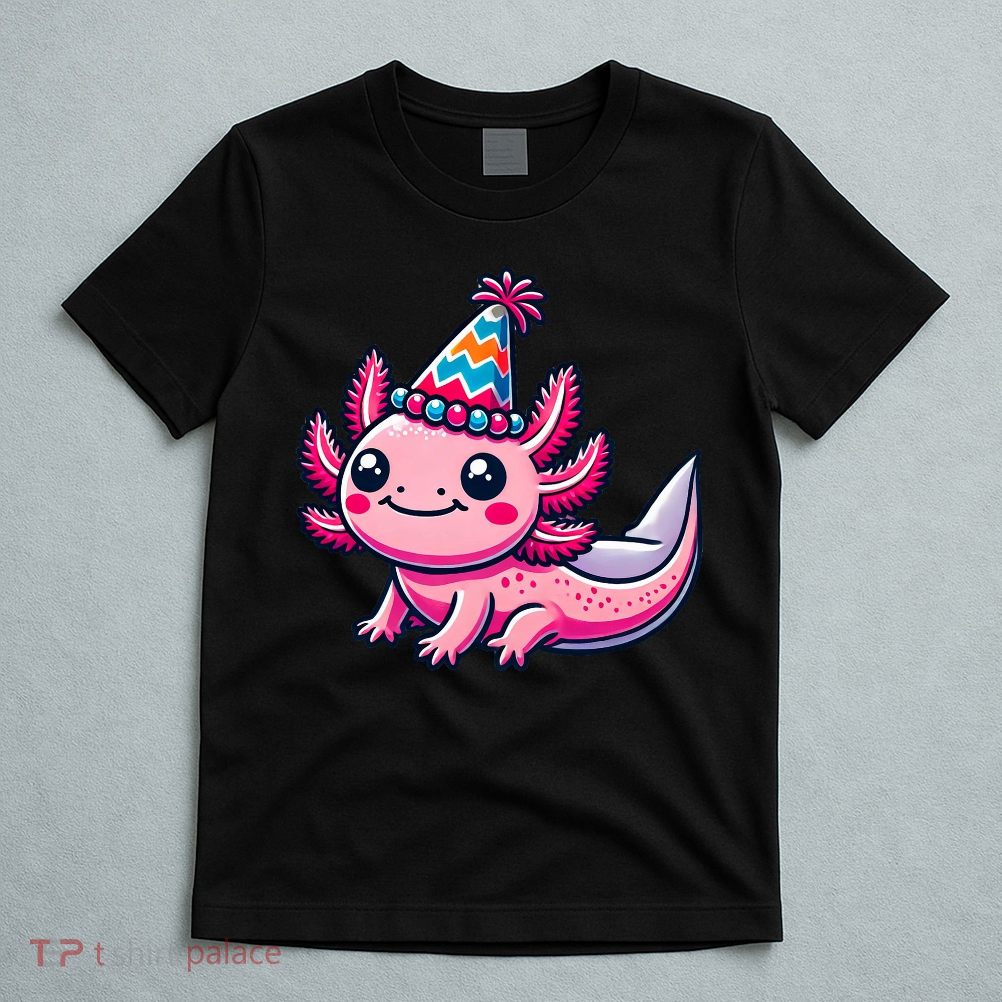 Anime Kawaii Axolotl Birthday Party Hat T-Shirt
