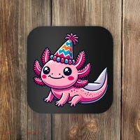 Anime Kawaii Axolotl Birthday Party Hat Coaster thumb 0