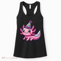 Anime Kawaii Axolotl Birthday Party Hat Women's Tank Top thumb 0