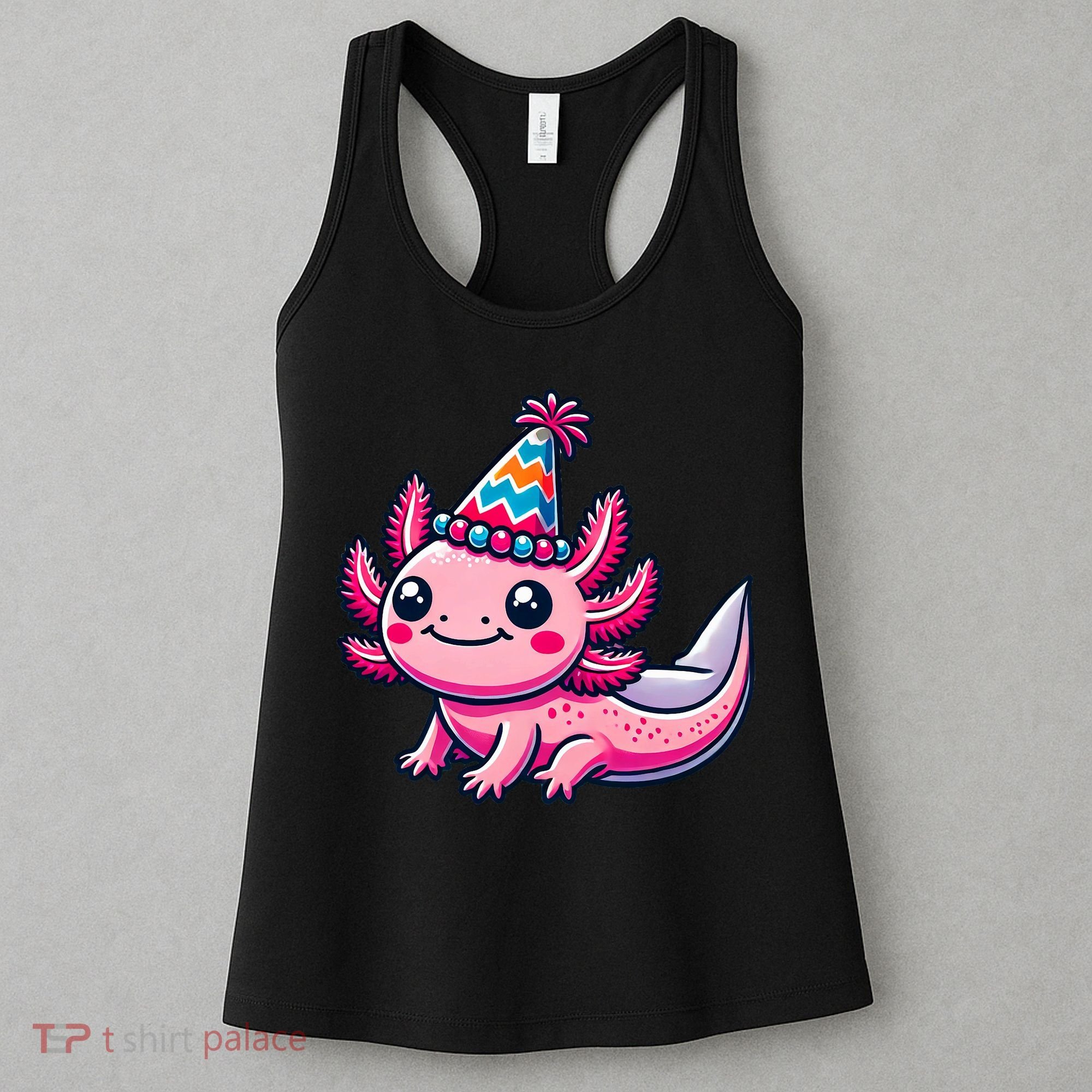 Anime Kawaii Axolotl Birthday Party Hat Women's Tank Top