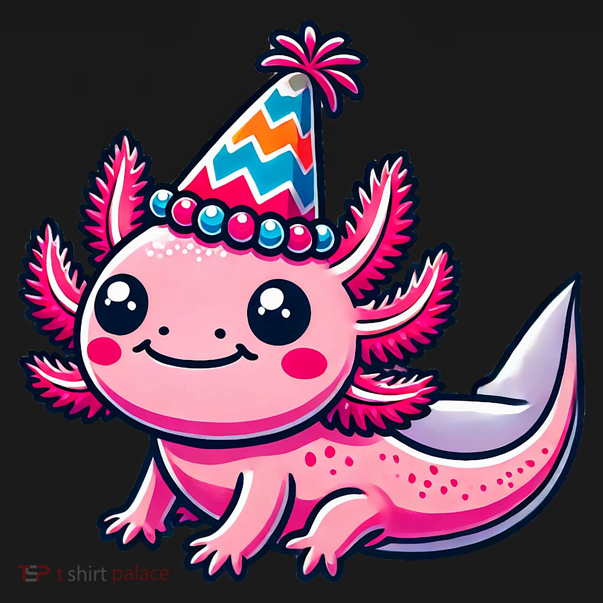 Anime Kawaii Axolotl Birthday Party Hat Women's Tank Top