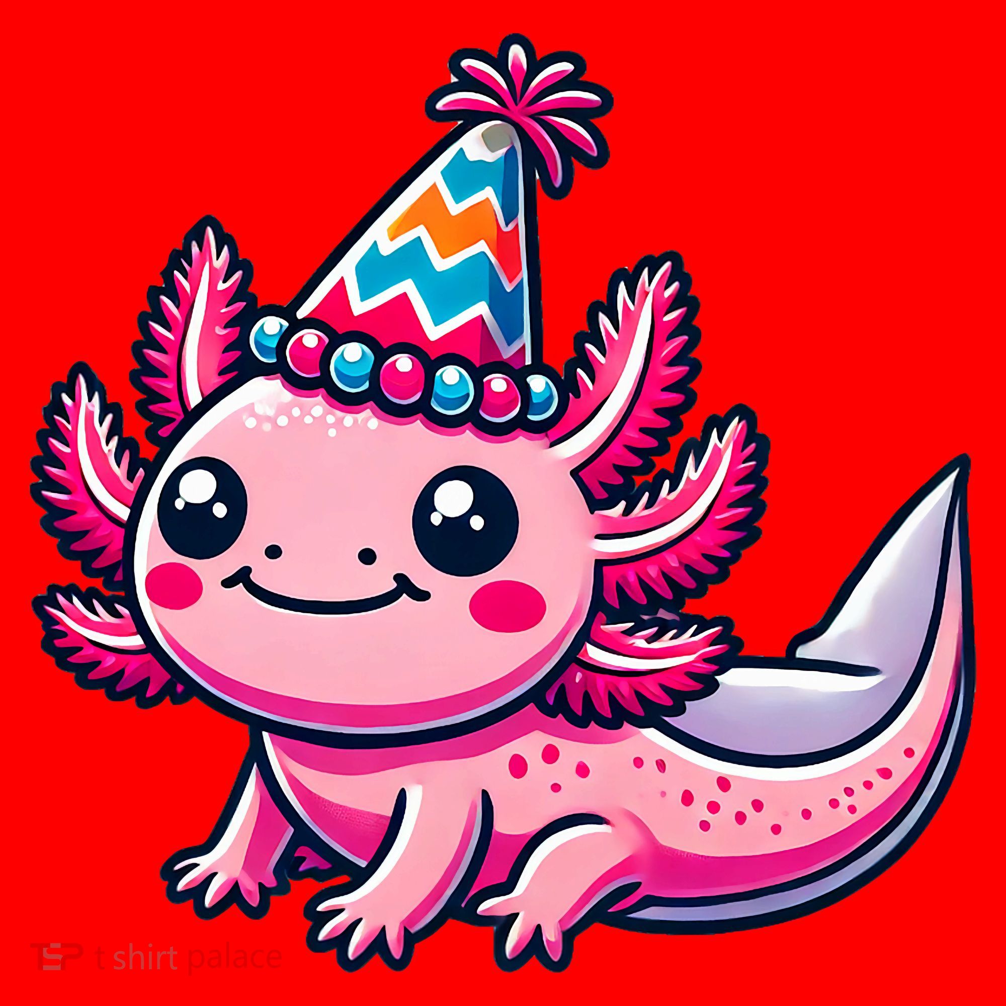 Anime Kawaii Axolotl Birthday Party Hat Santa Hat