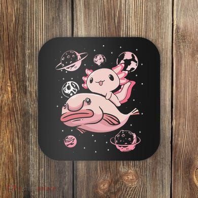 Axolotl Kawaii Blobfish Coaster
