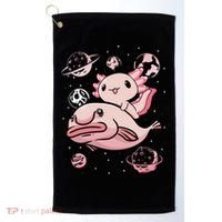 Axolotl Kawaii Blobfish Golf Towel thumb 0