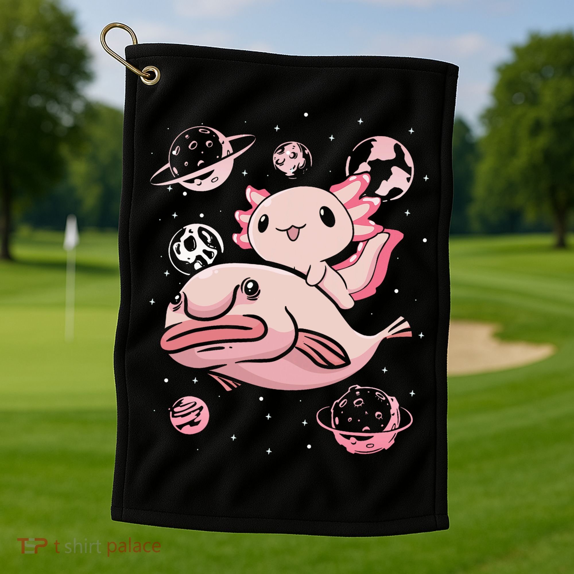 Axolotl Kawaii Blobfish Golf Towel