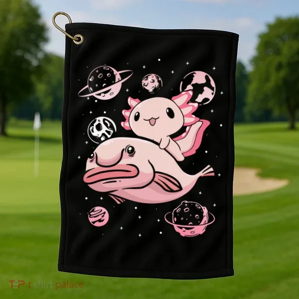 Axolotl Kawaii Blobfish Golf Towel