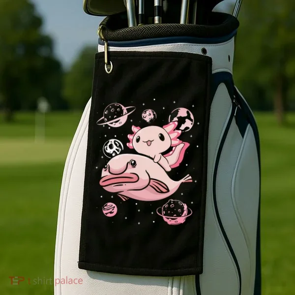 Axolotl Kawaii Blobfish Golf Towel