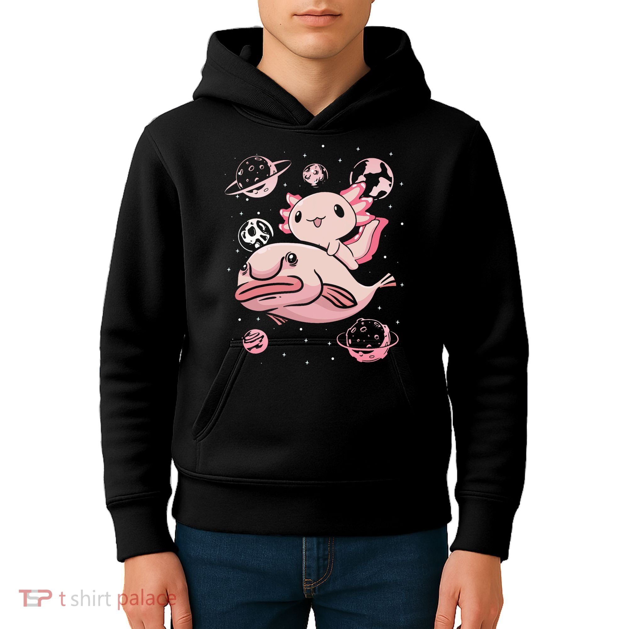 Axolotl Kawaii Blobfish Kids Hoodie